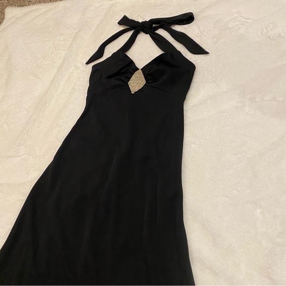 Black Halter Formal Gown with Diamond Rhinestones Y2K, Vintage - Picture 16 of 16